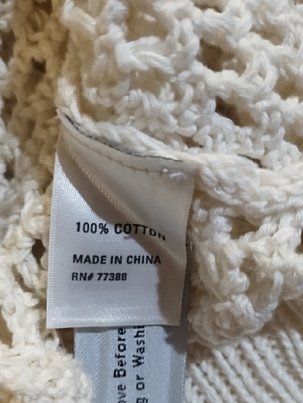 White Open-Knit Women's Sweater - Picture 4 of 4